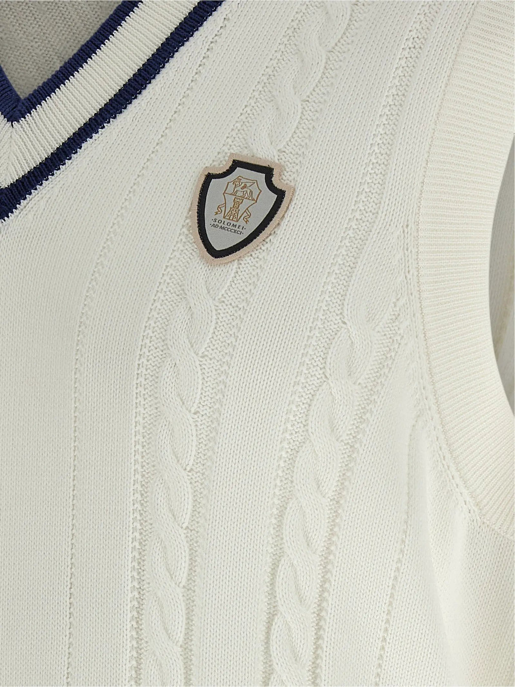 Brunello Cucinelli White Cotton Sleeveles Sweater