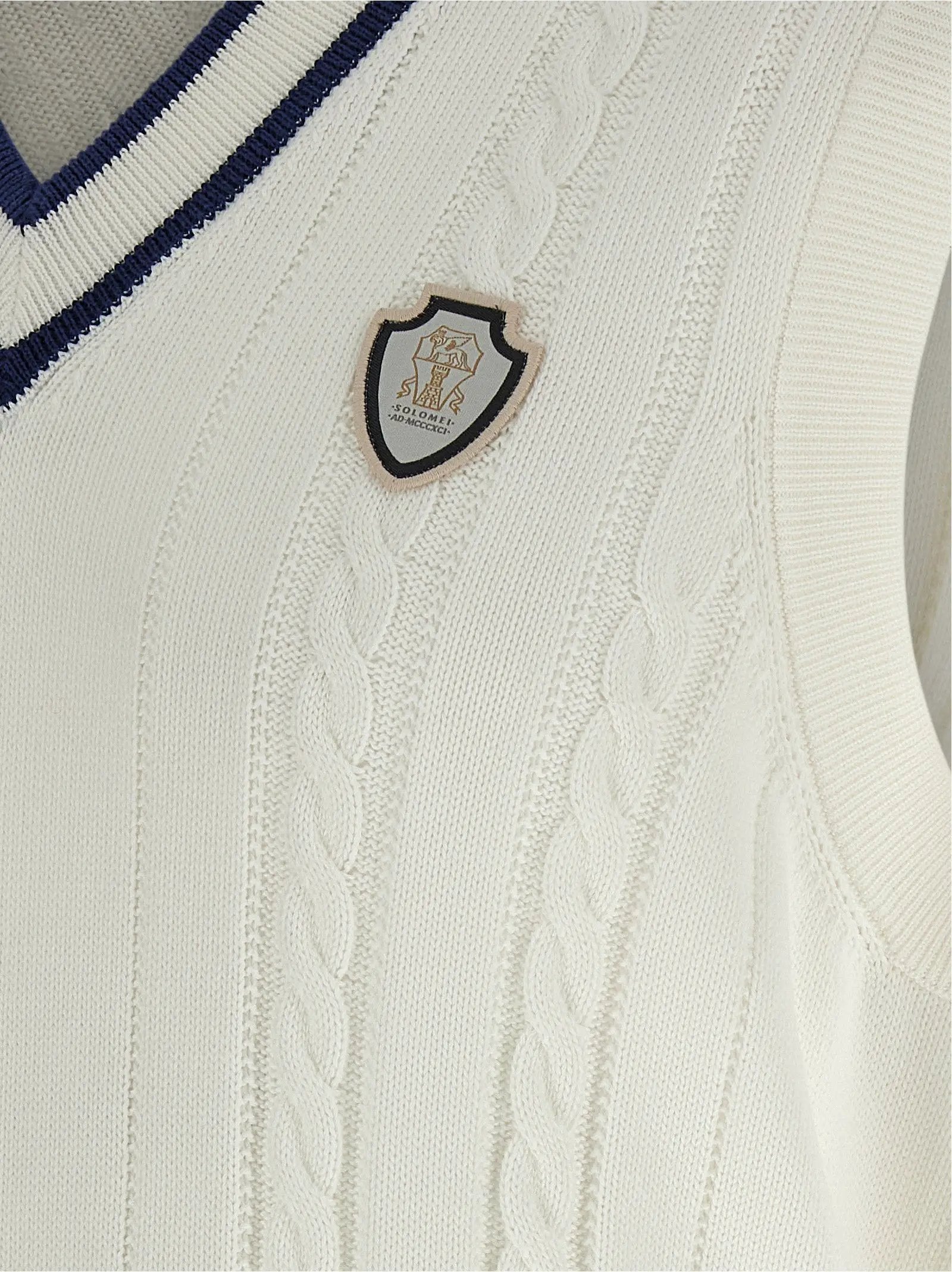 Brunello Cucinelli White Cotton Sleeveles Sweater