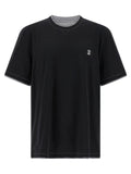 T-shirt en coton noir Brunello Cucinelli