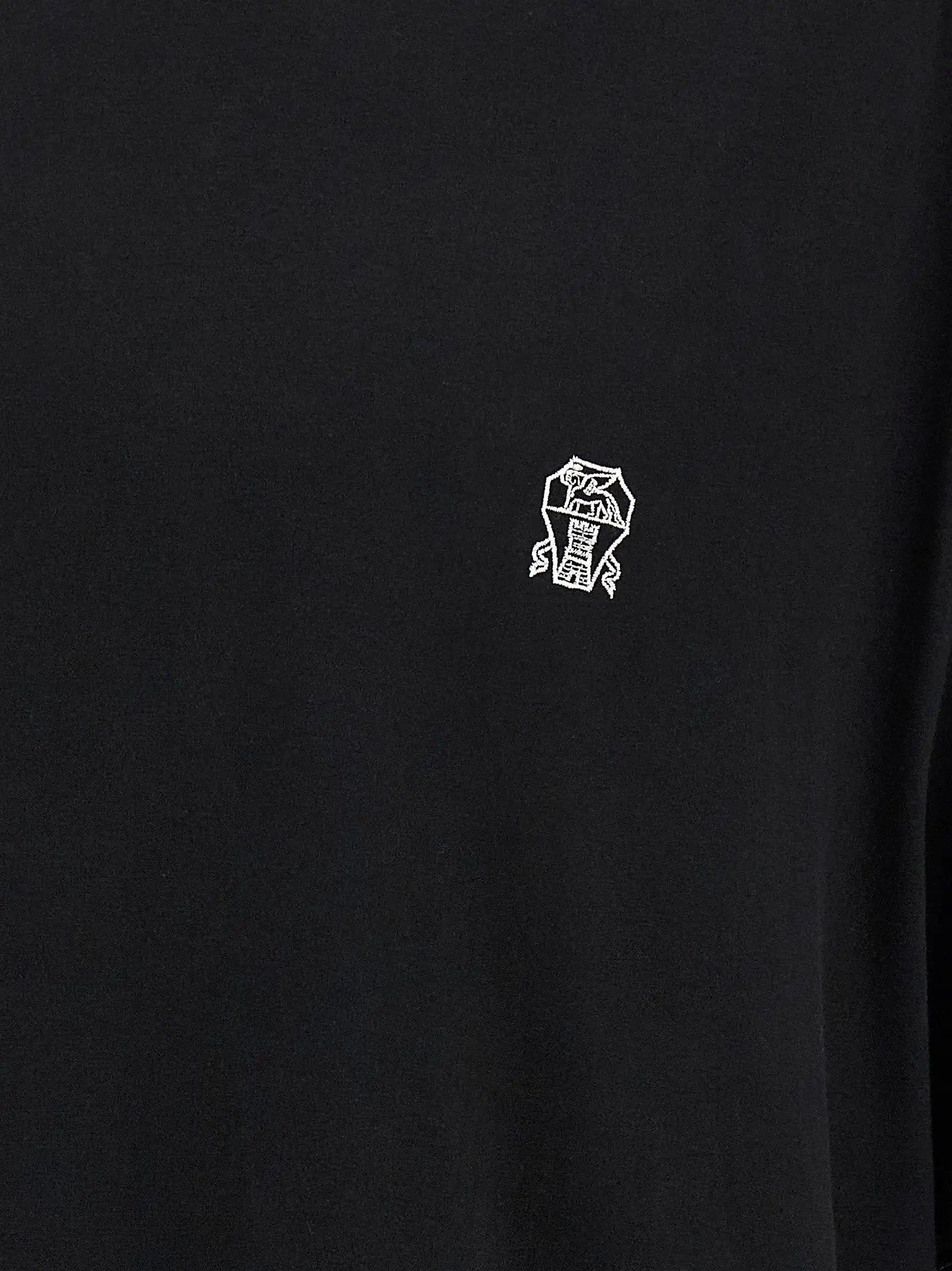 T-shirt en coton noir Brunello Cucinelli