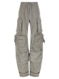 The Attico Gray Cotton Cargo Pants