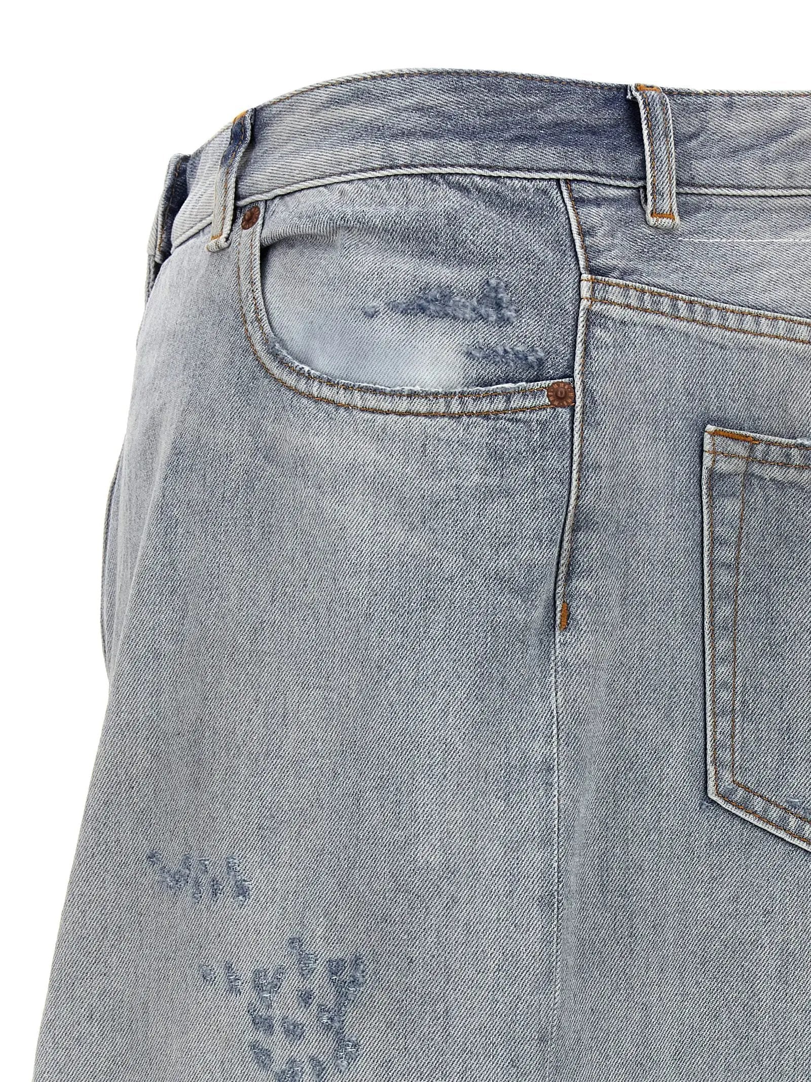 MM6 Maison Margiela Blue Cotton Mini Skirt