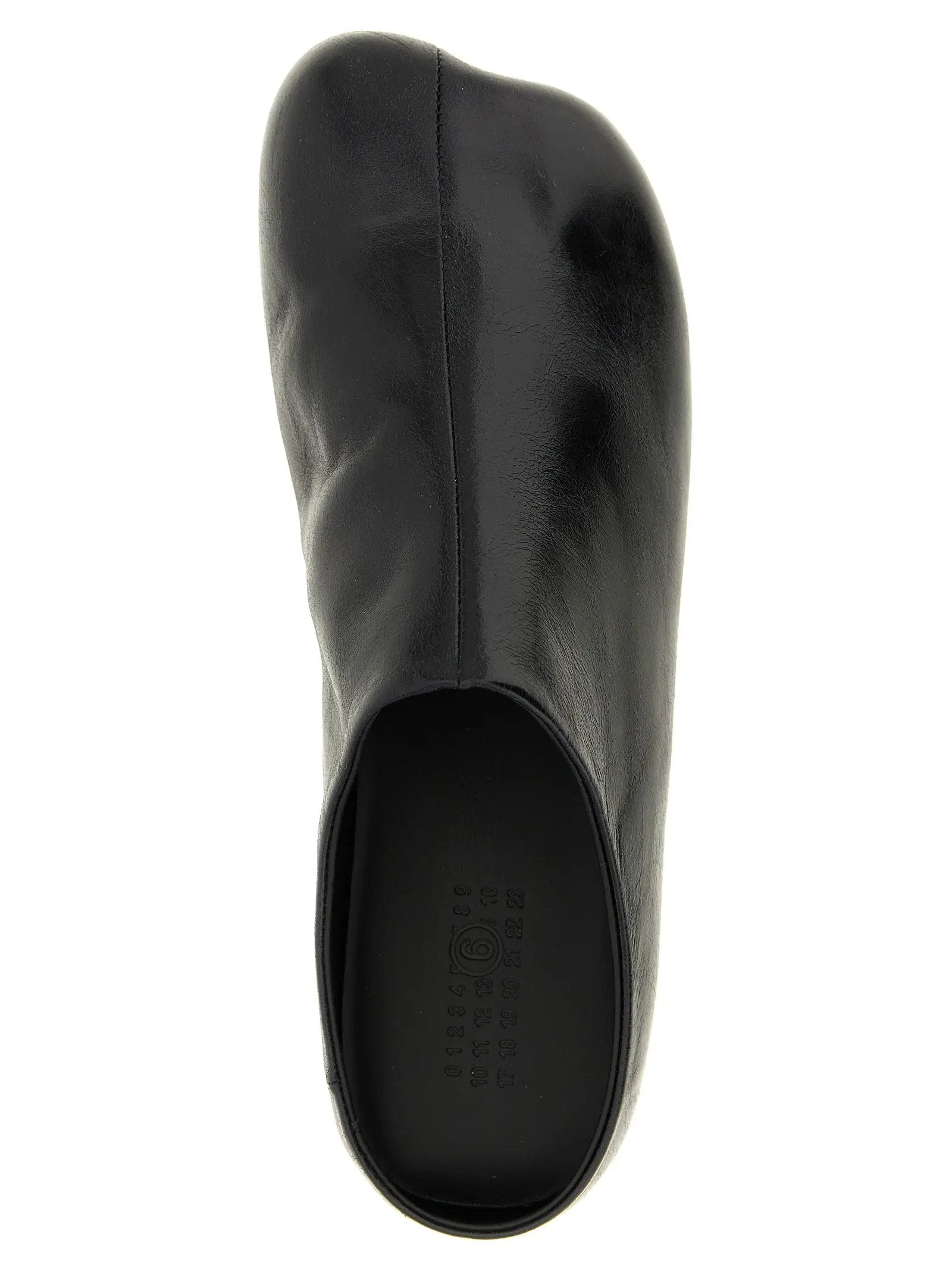 MM6 Maison Margiela Black Calfskin Clogs