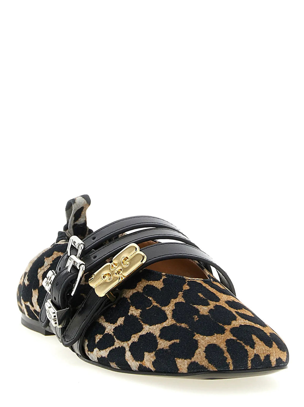 Ganni Multicolor Cotton Ballet Flats