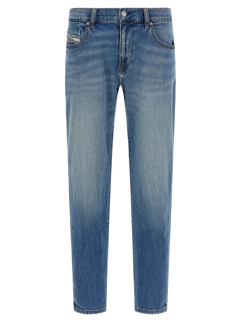 Diesel Blue Cotton Straight-Leg Jeans