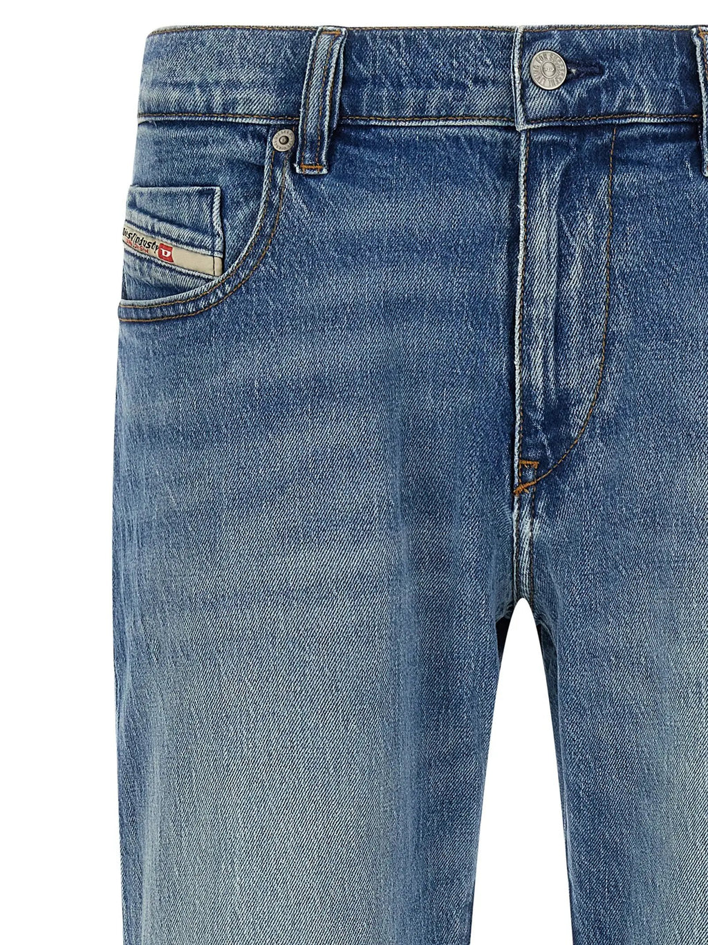 Diesel Blue Cotton Straight-Leg Jeans