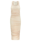 Elisabetta Franchi Beige Lycra Midi Dress