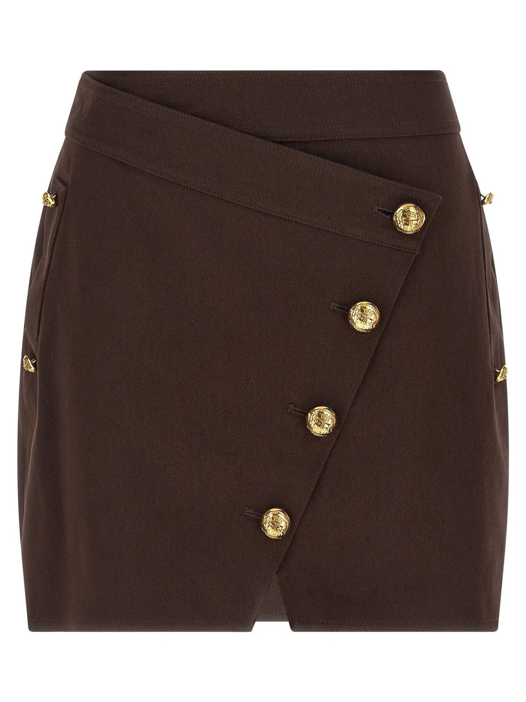 Elisabetta Franchi Brown Cotton Long Skirt