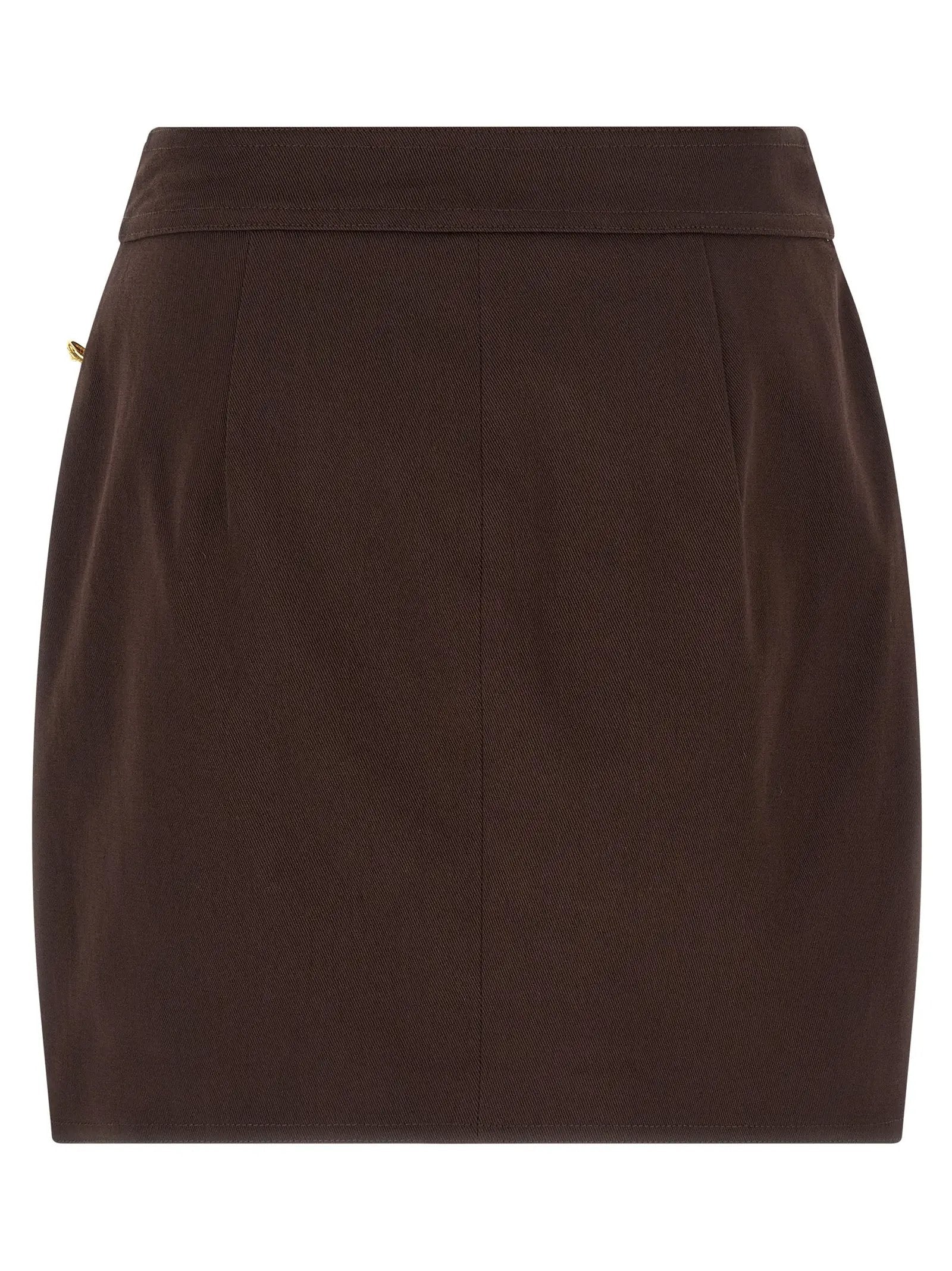 Elisabetta Franchi Brown Cotton Long Skirt