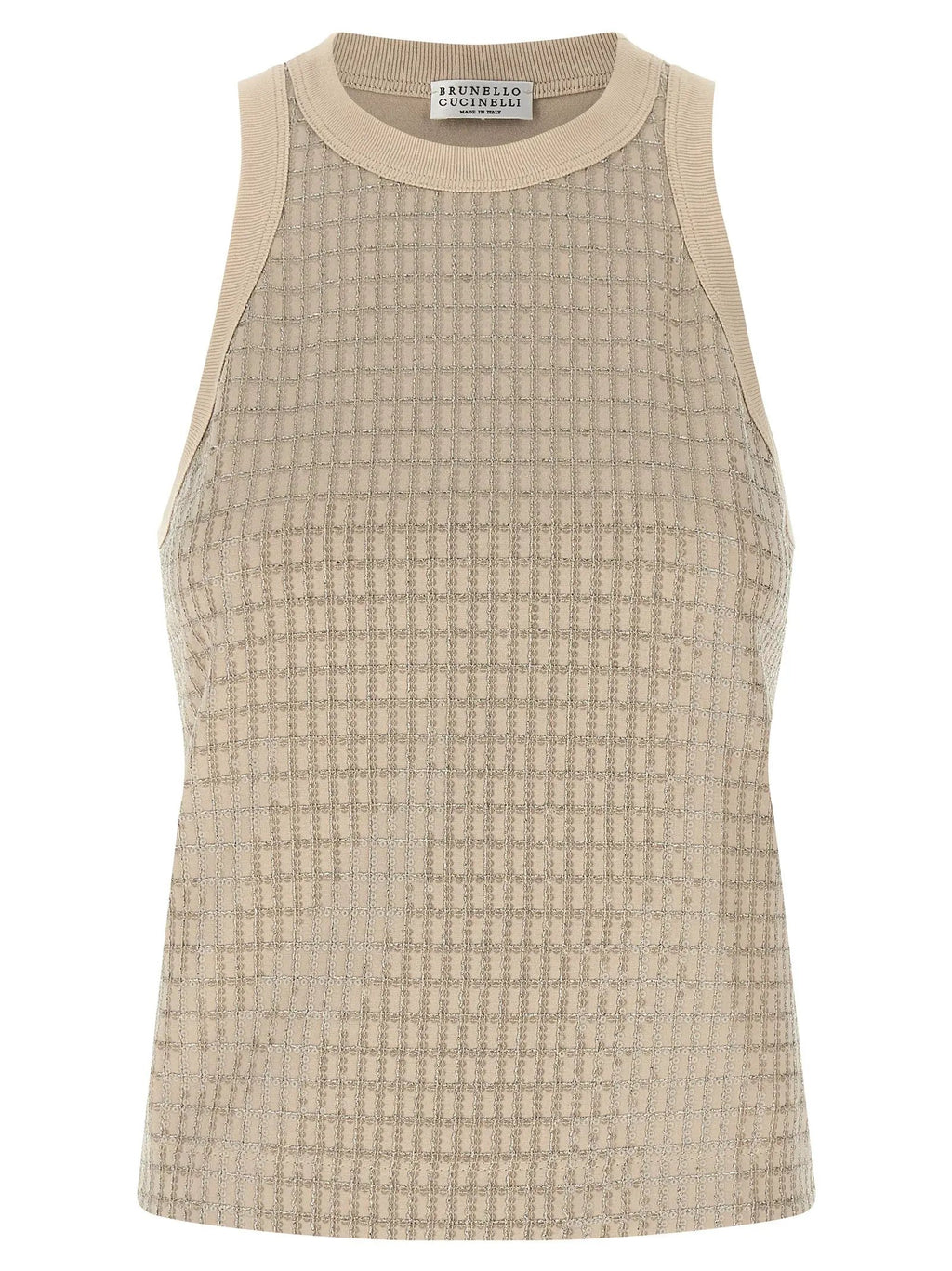 Brunello Cucinelli Beige Cotton Tank Tops