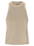 Brunello Cucinelli Beige Cotton Tank Tops