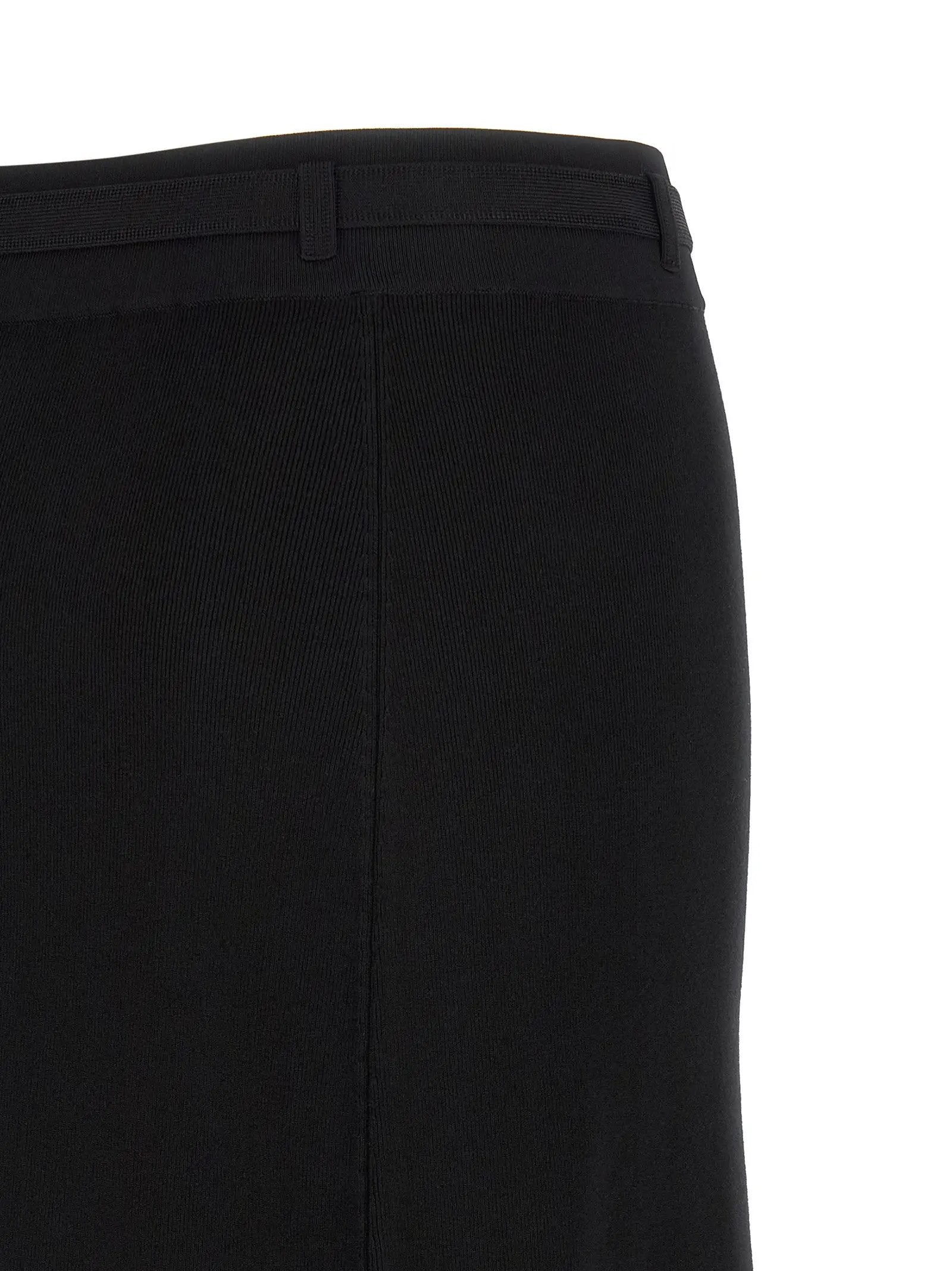 Elisabetta Franchi Black Viscose Midi Skirt