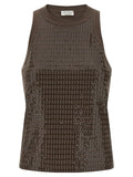 Brunello Cucinelli Brown Cotton Tank Tops