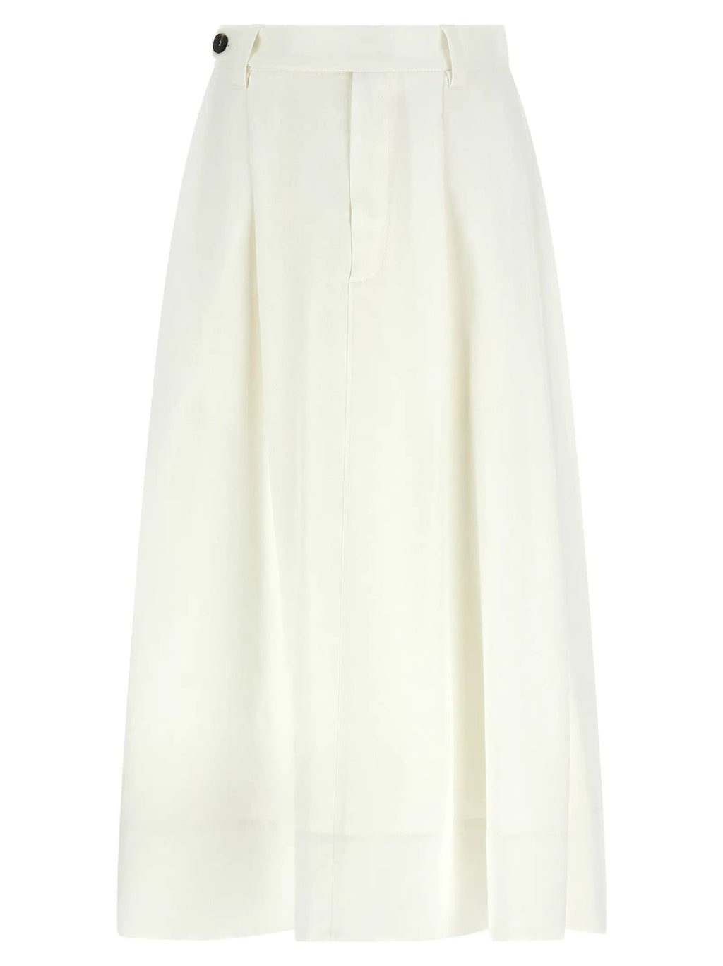 Brunello Cucinelli White Viscose Midi Skirt