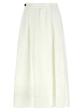 Brunello Cucinelli White Viscose Midi Skirt