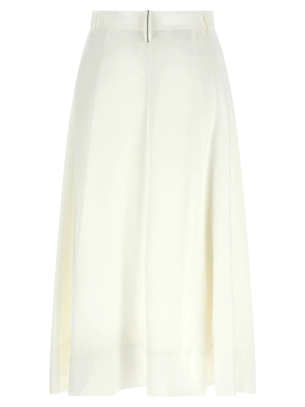 Brunello Cucinelli White Viscose Midi Skirt