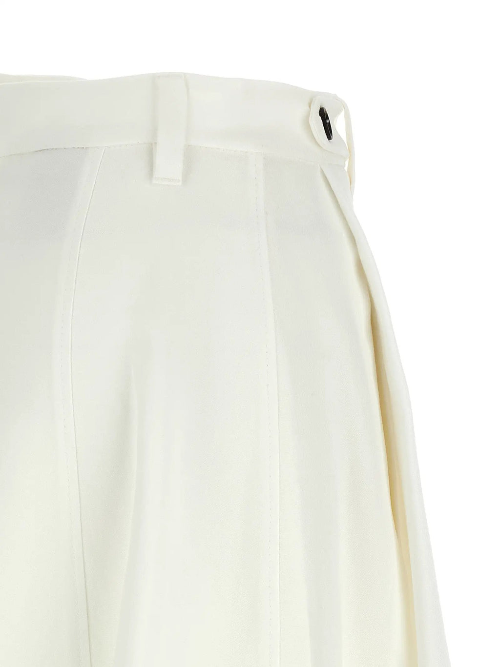 Brunello Cucinelli White Viscose Midi Skirt