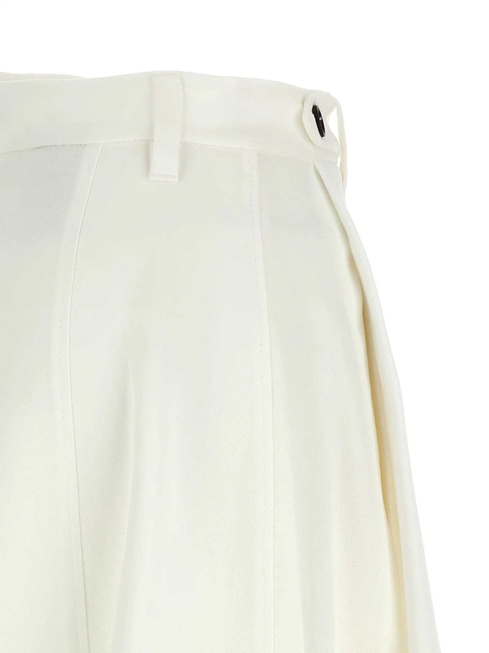 Brunello Cucinelli White Viscose Midi Skirt