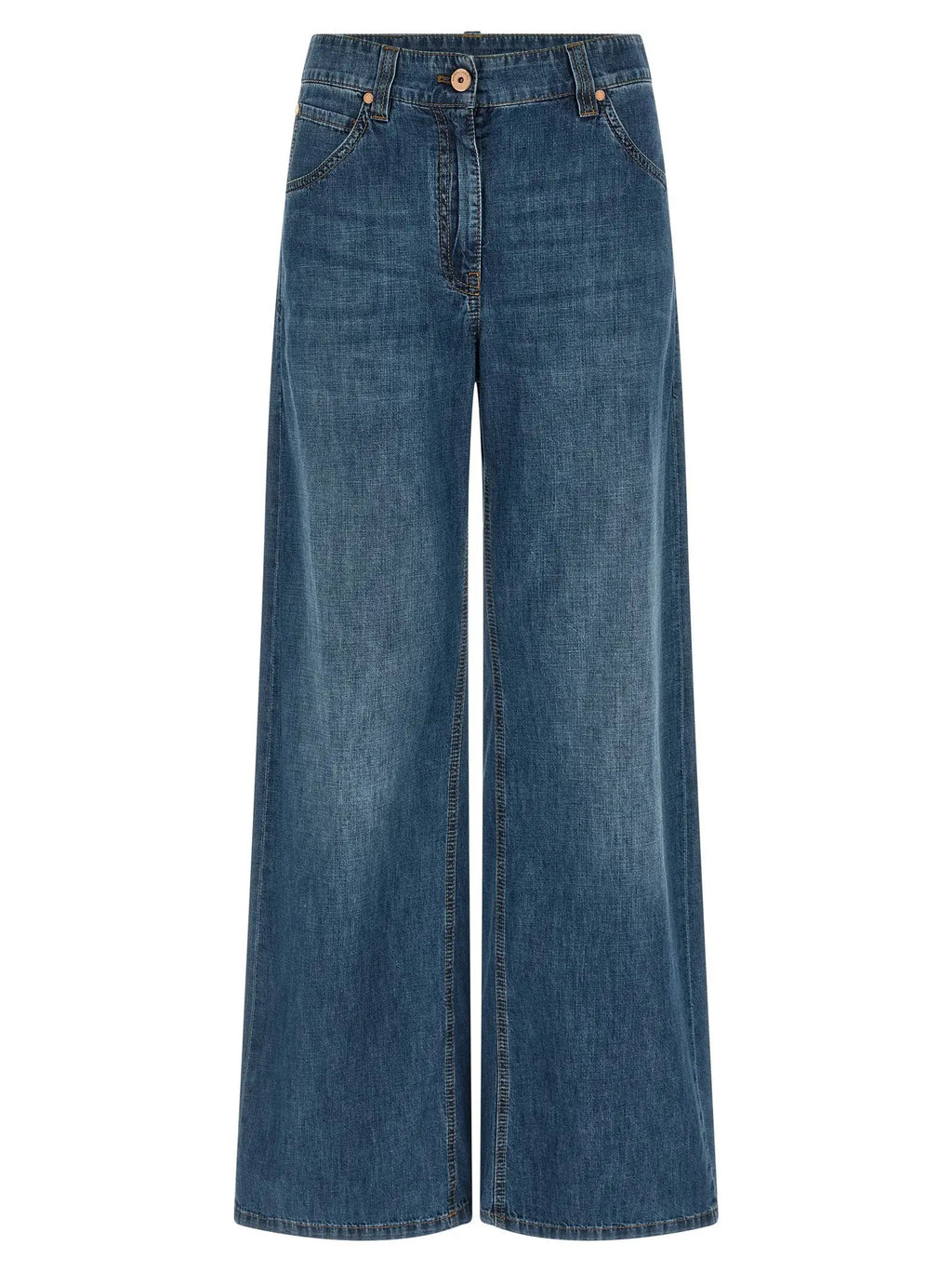Brunello Cucinelli Blue Cotton Relaxed Fit Jeans