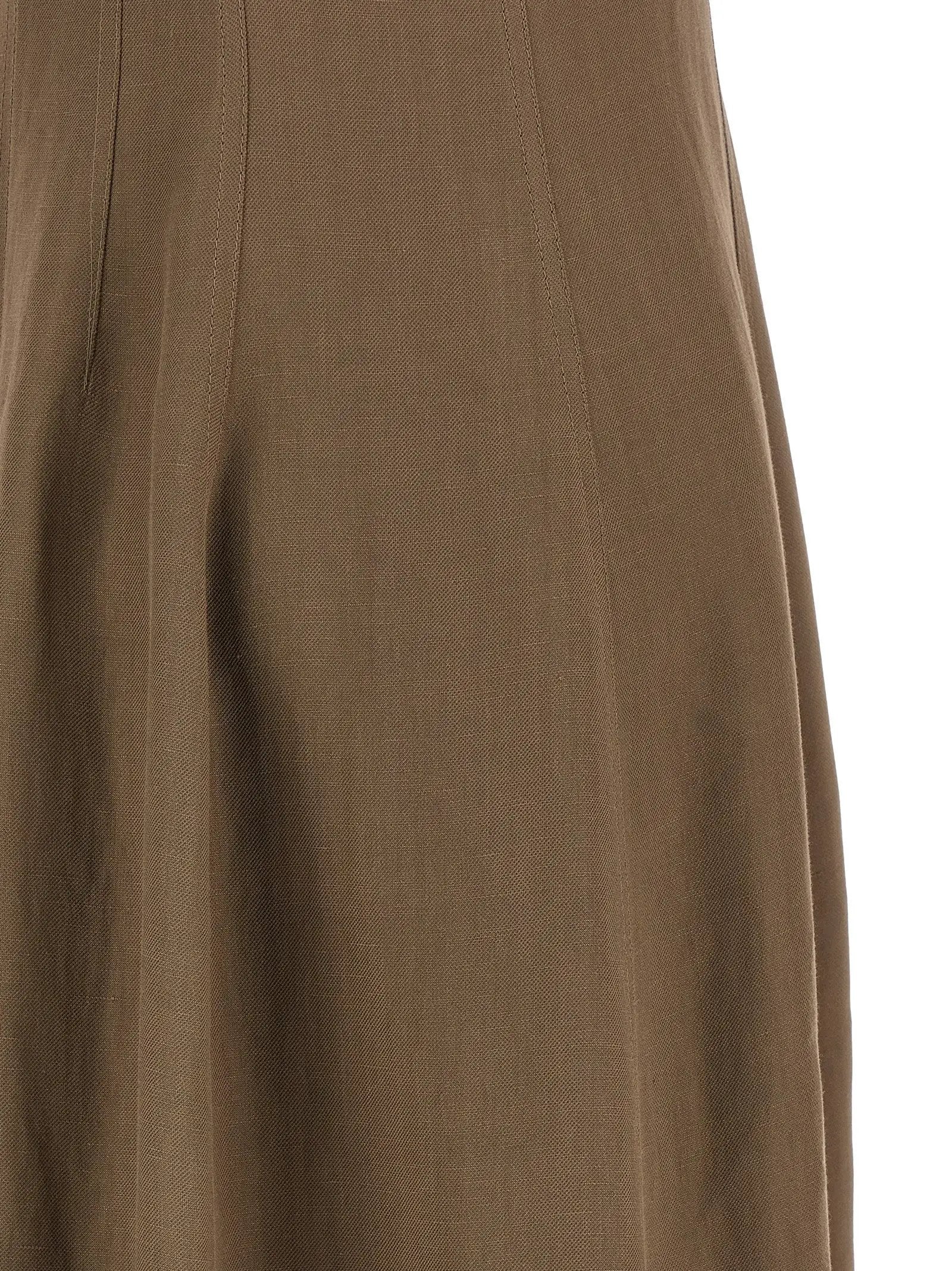 Brunello Cucinelli Brown Viscose Midi Dress