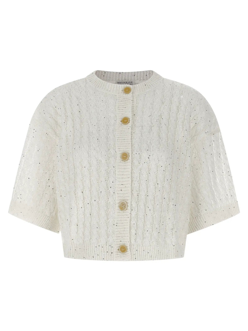 Brunello Cucinelli White Linen Cardigan