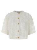 Brunello Cucinelli White Linen Cardigan