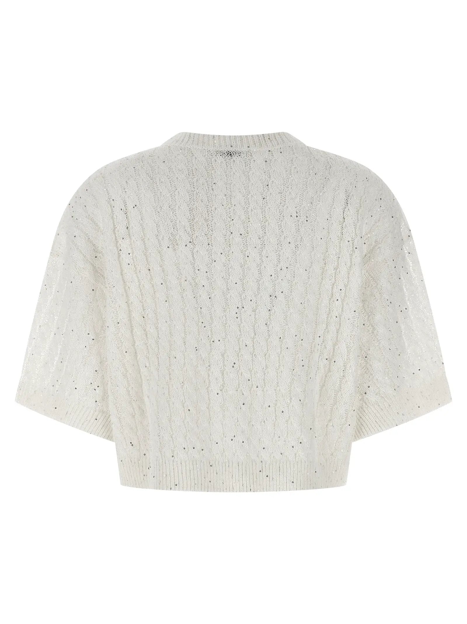Brunello Cucinelli White Linen Cardigan