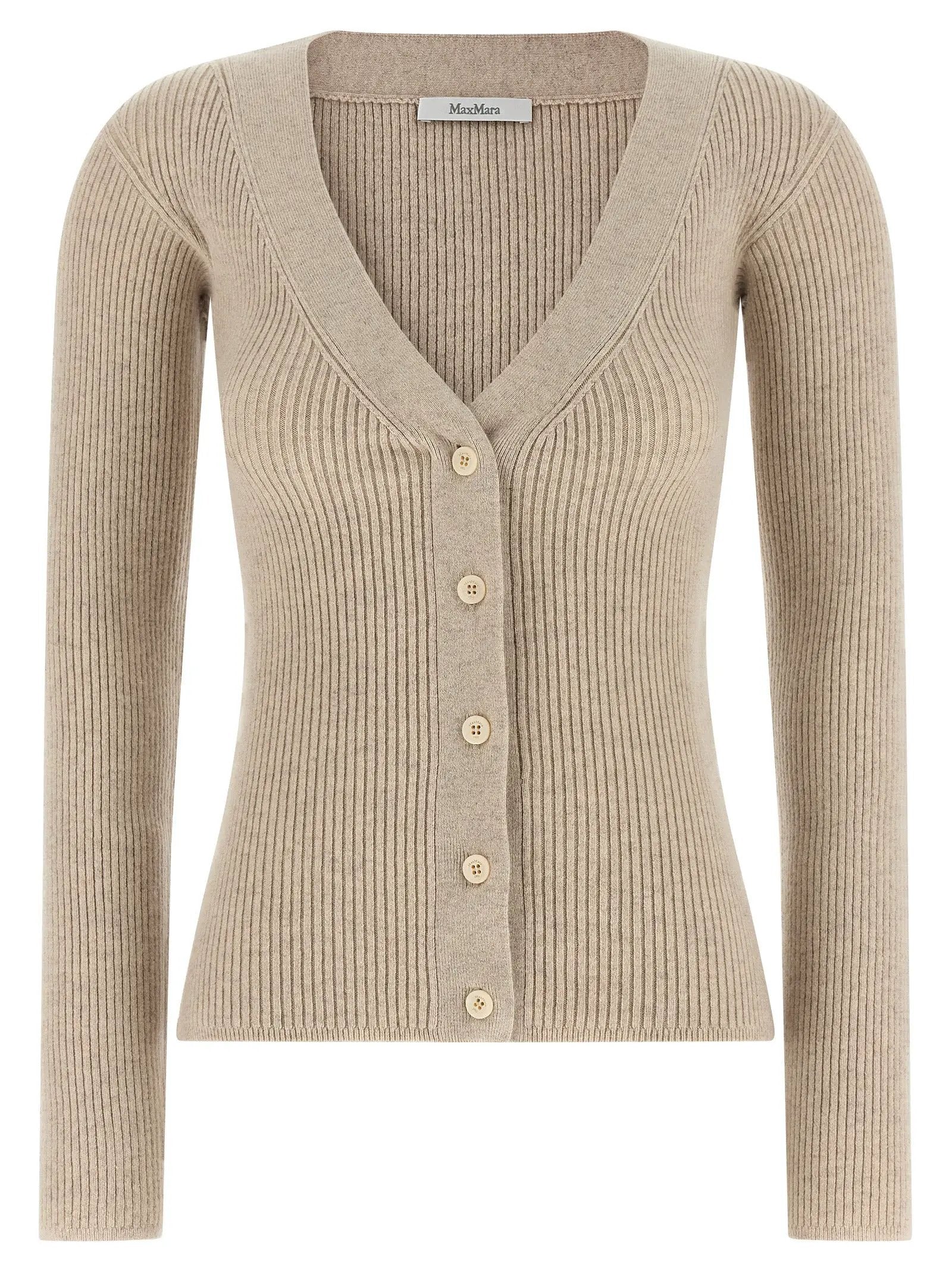 Max Mara Beige Wool Cardigan