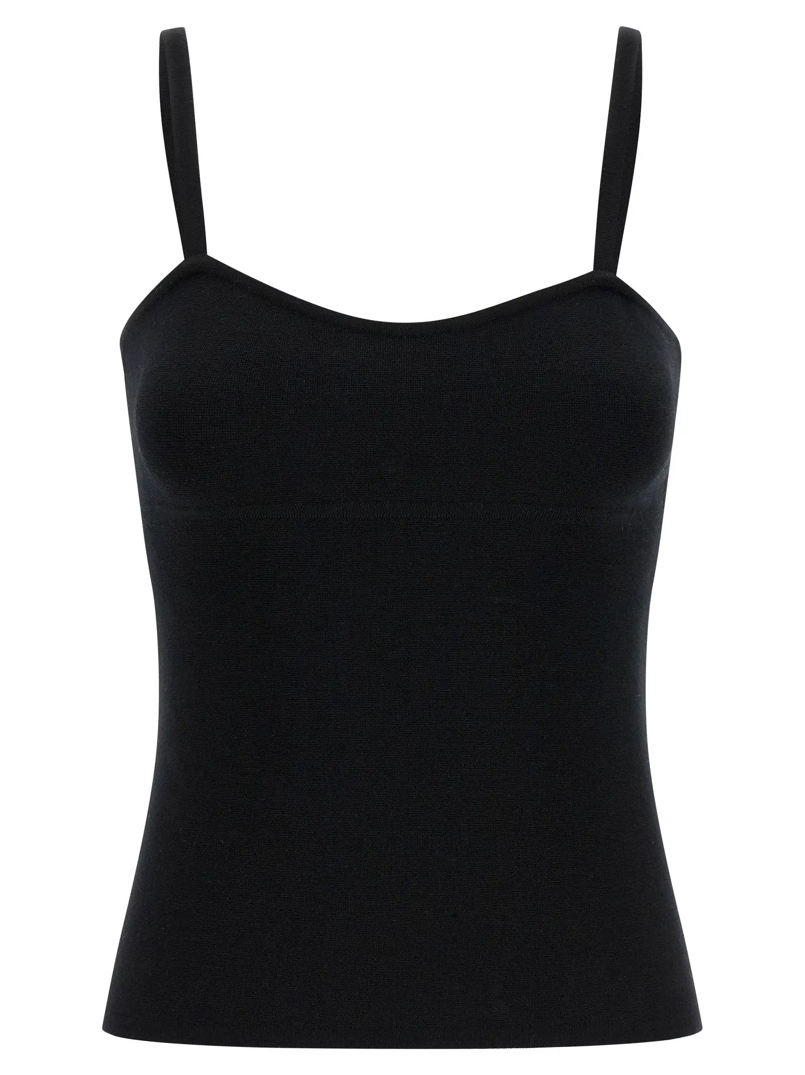 Max Mara Black Virgin Wool Tank Tops