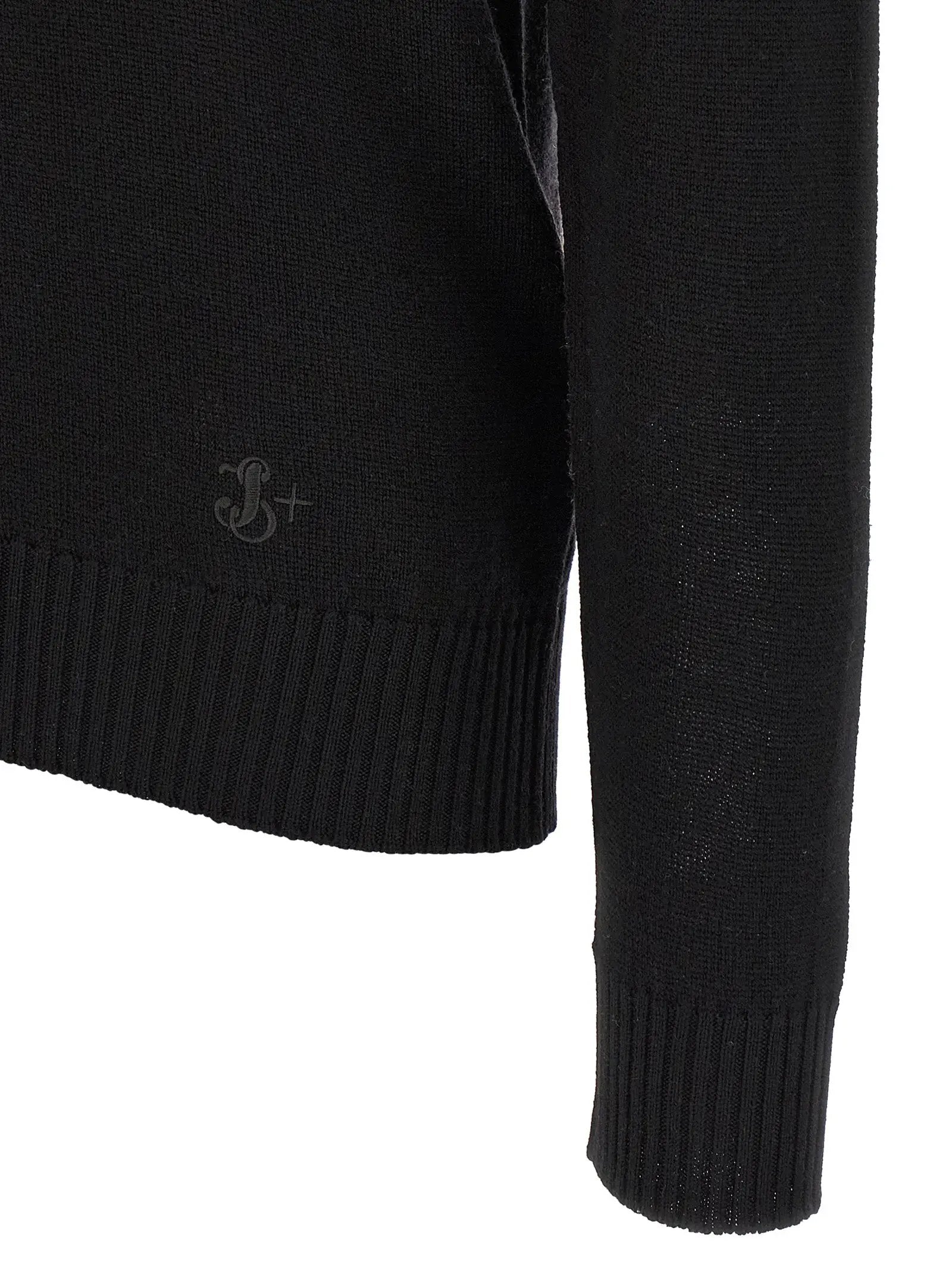 Jil Sander Black Virgin Wool Cardigan