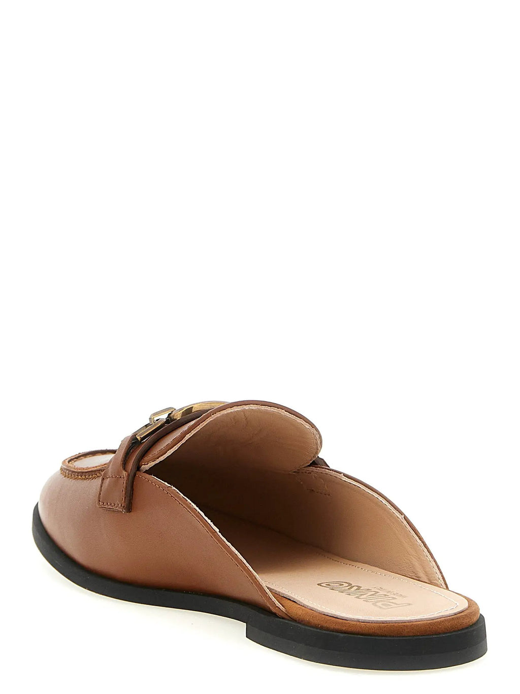 PINKO Brown Calfskin Flats