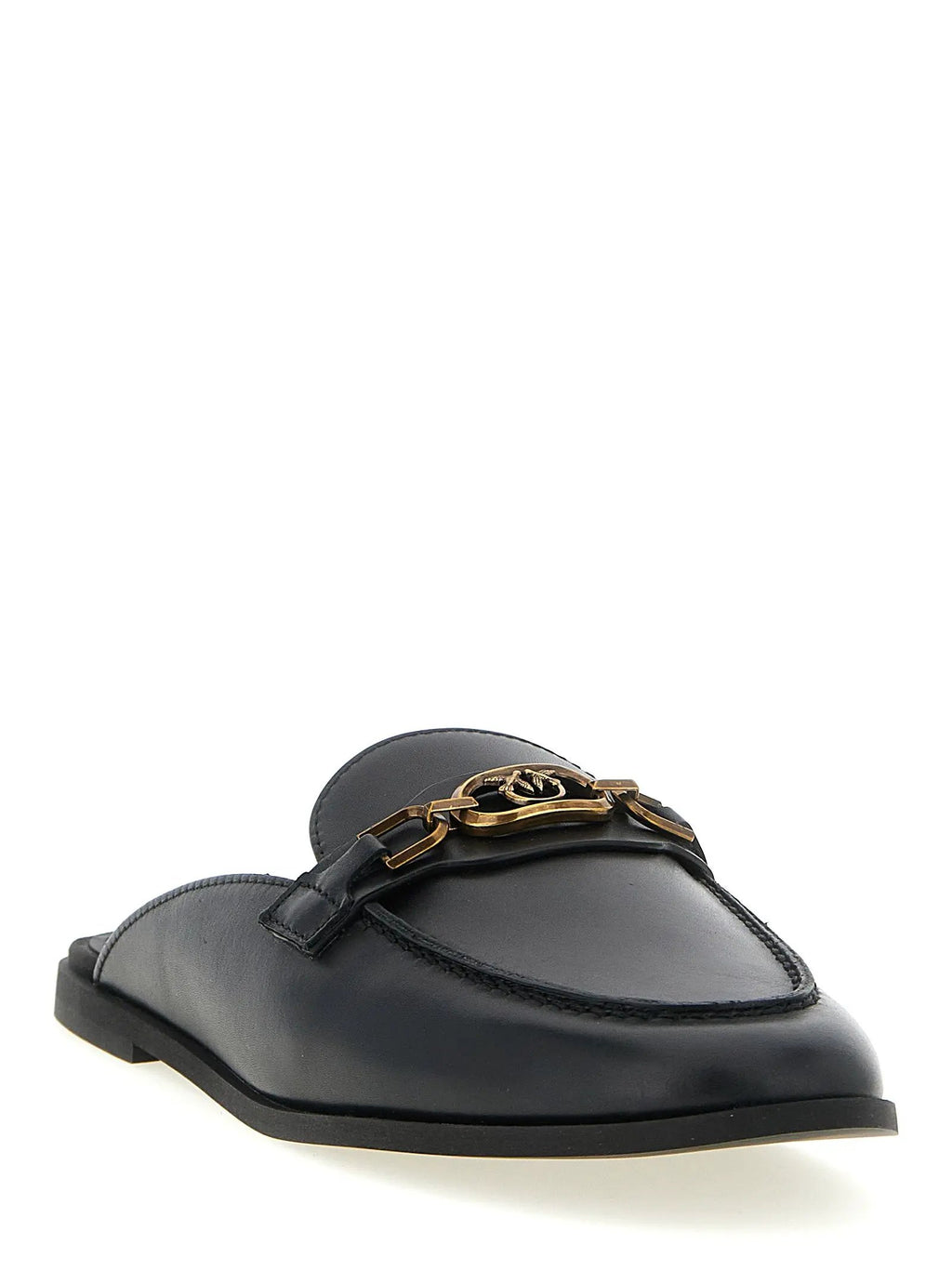 PINKO Black Calfskin Slides