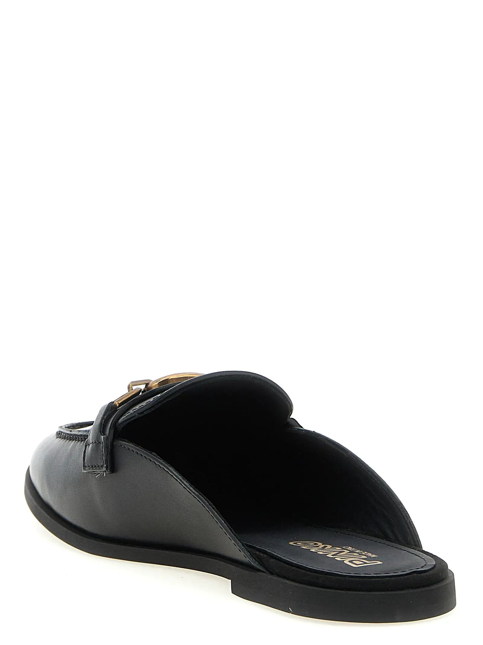 PINKO Black Calfskin Slides