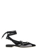PINKO Black Leather Ballet Flats