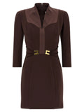 Elisabetta Franchi Brown Polyester Short Dress