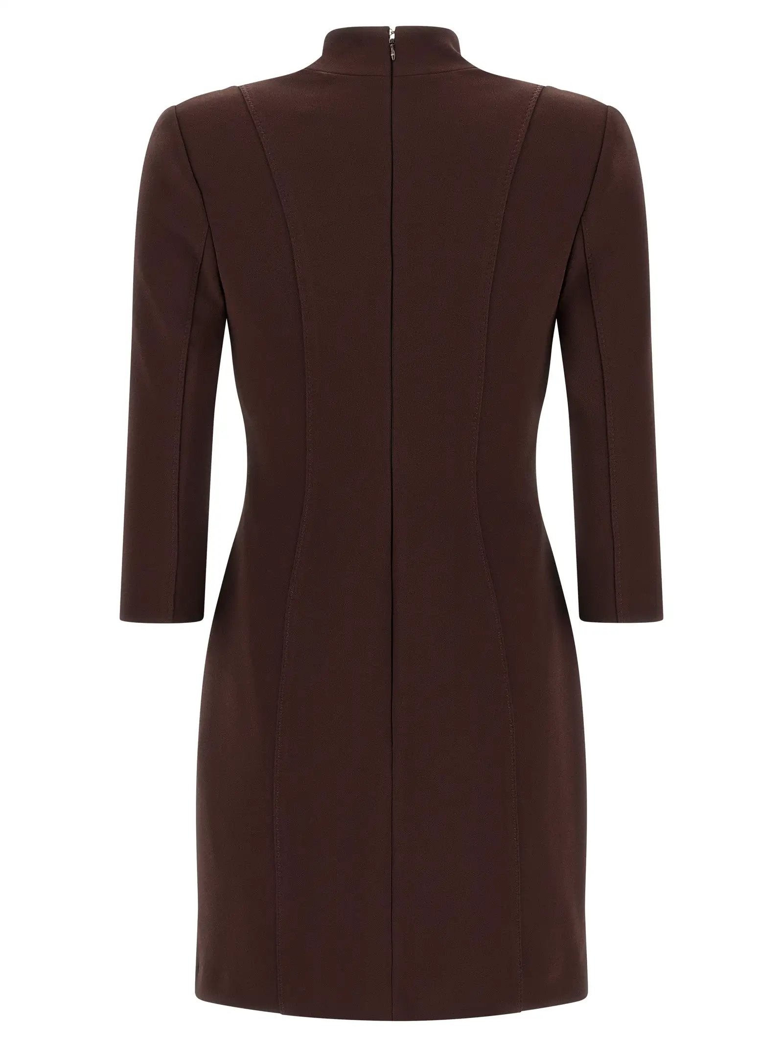 Elisabetta Franchi Brown Polyester Short Dress