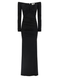 Elisabetta Franchi Black Viscose Long Dress