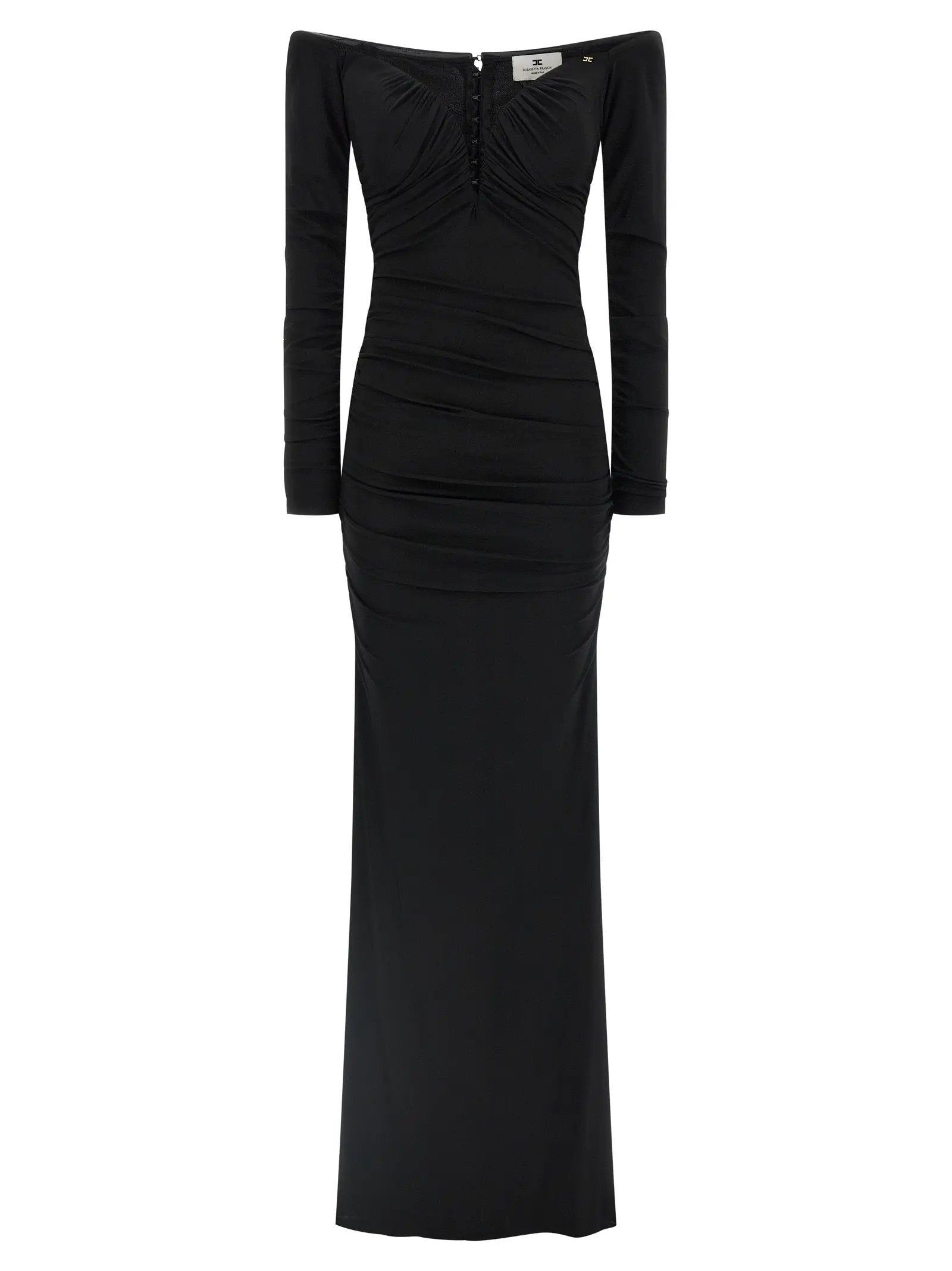 Elisabetta Franchi Black Viscose Long Dress