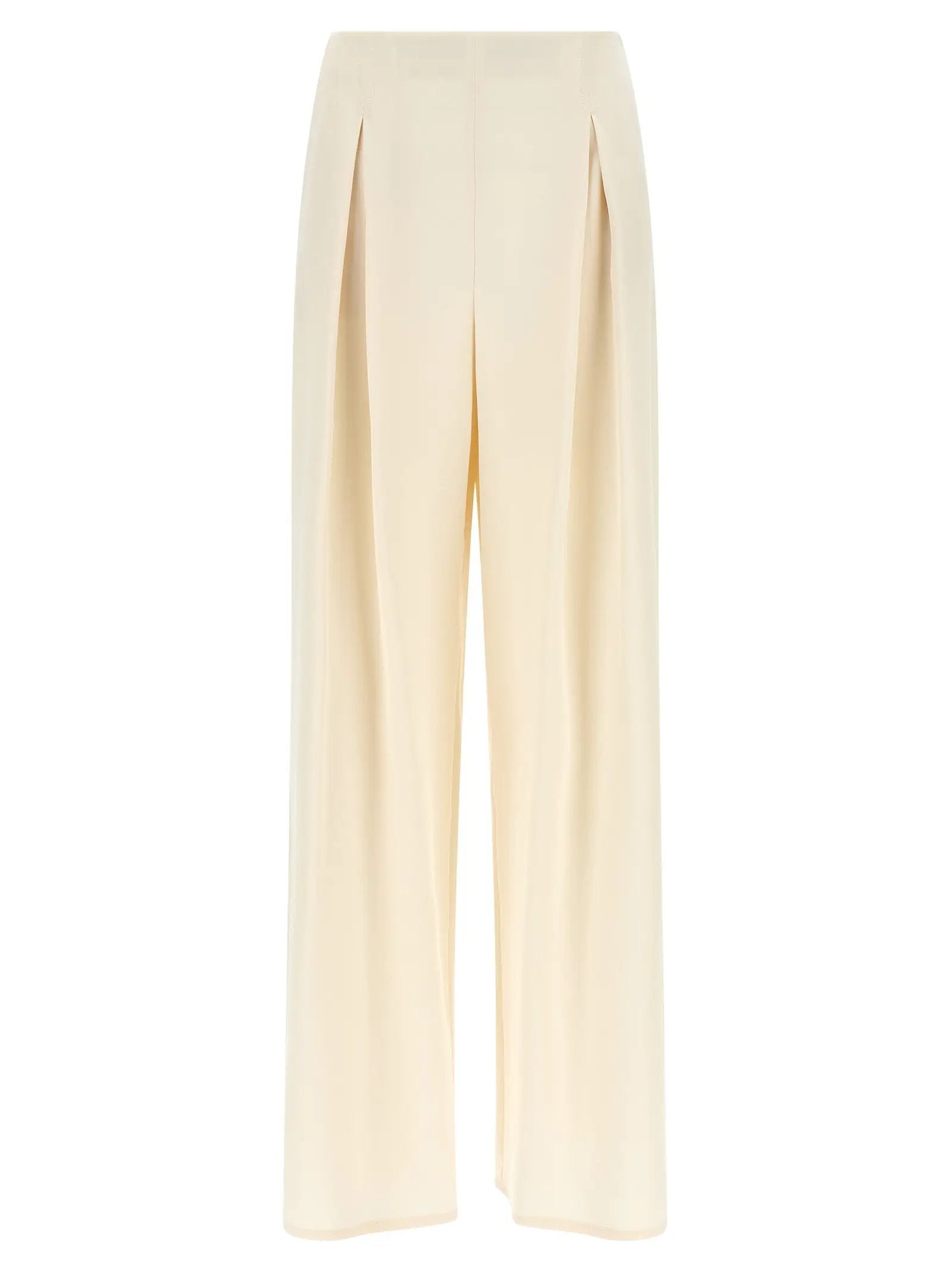 Max Mara White Silk Casual Pants