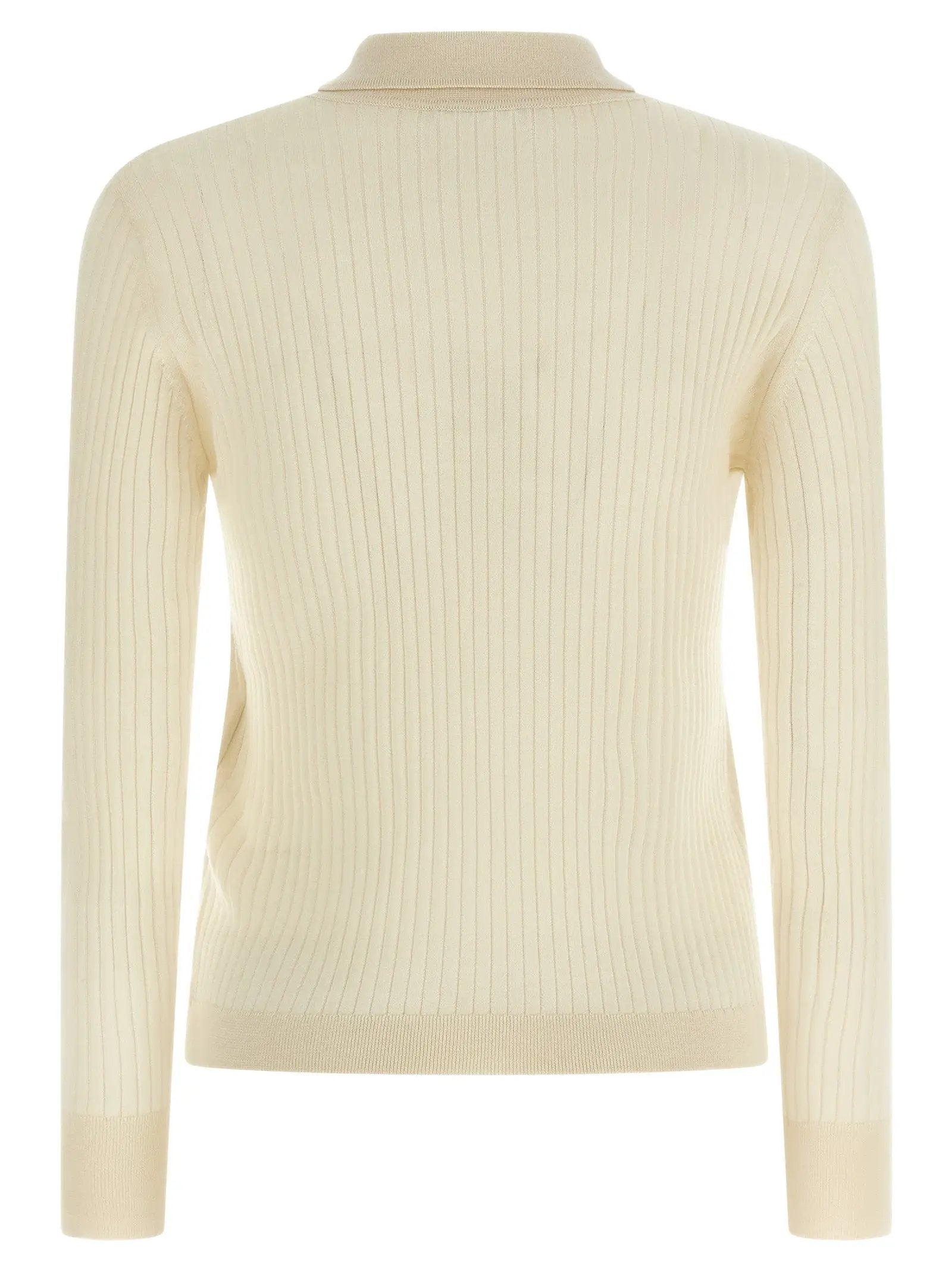 Max Mara White Cashmere Polo Shirt