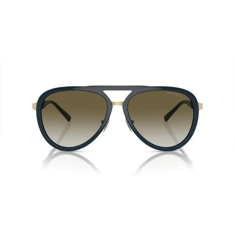 Lunettes de soleil Emporio Armani en métal bleu