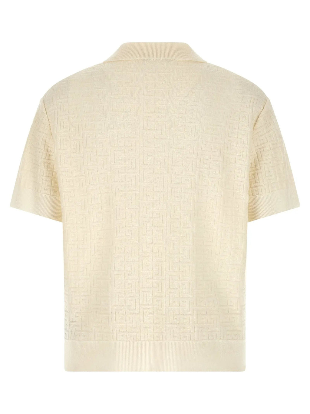 Balmain White Wool Polo Shirt