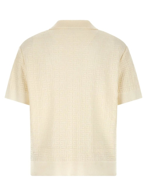 Polo Balmain en Laine Blanche