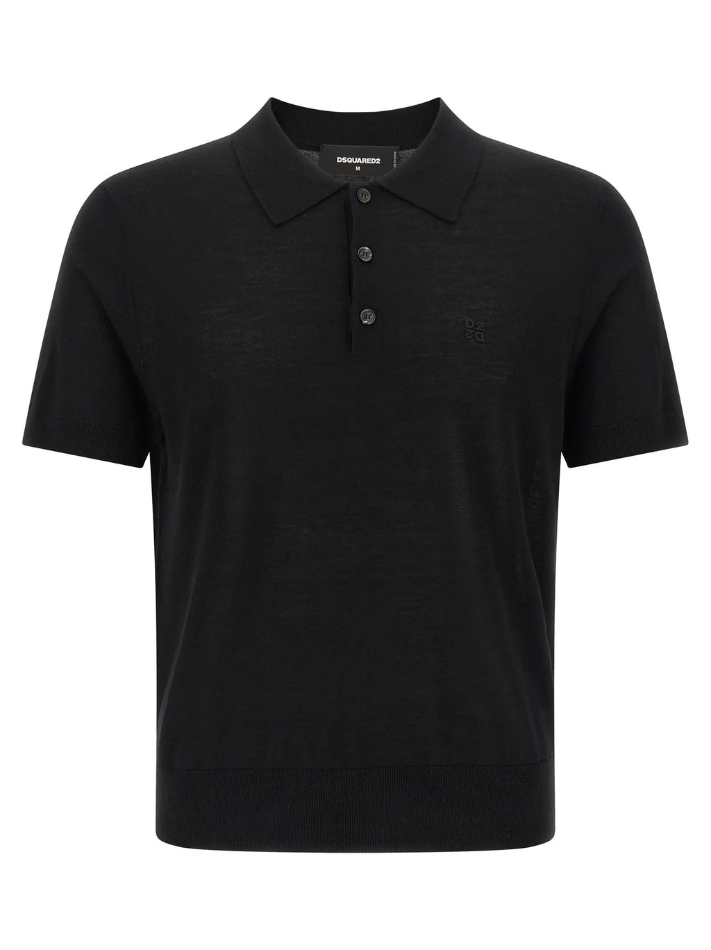 Dsquared² Black Wool Polo Shirt