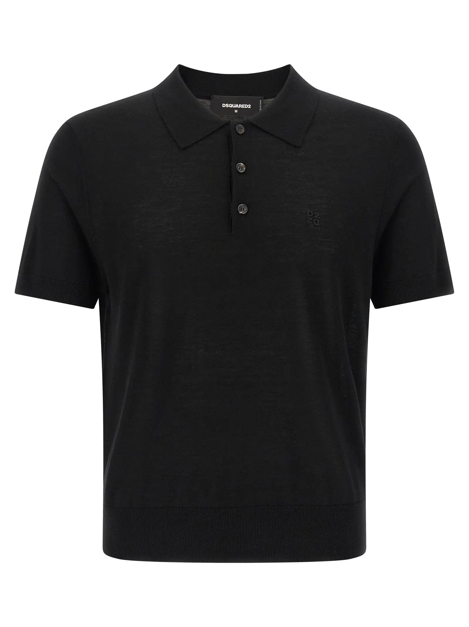 Dsquared² Black Wool Polo Shirt