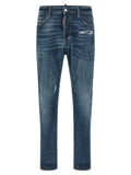 Dsquared² Blue Cotton Straight-Leg Jeans
