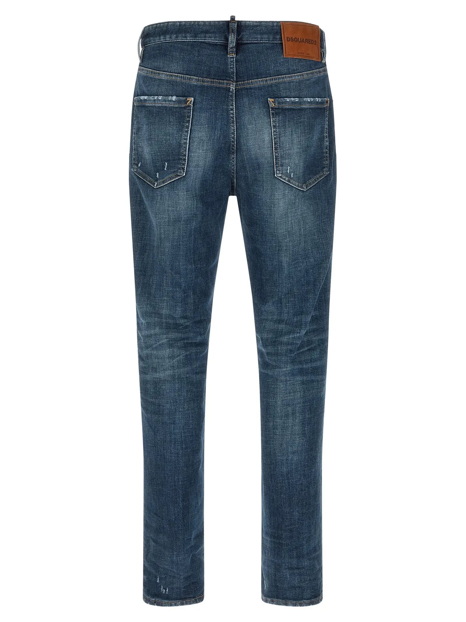 Dsquared² Blue Cotton Straight-Leg Jeans