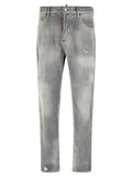 Dsquared² Gray Cotton Straight-Leg Jeans