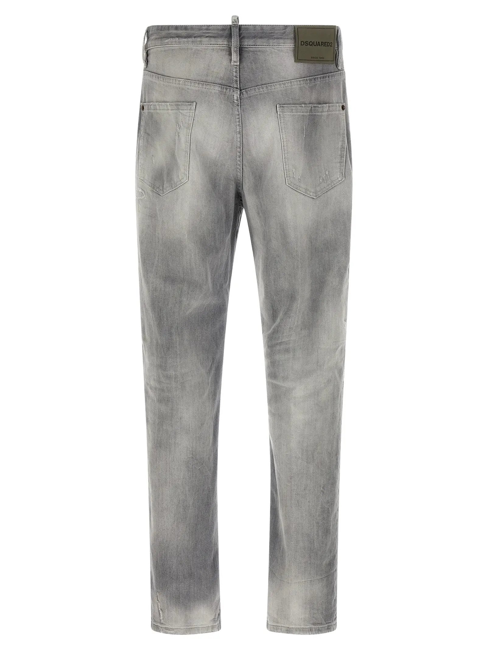 Dsquared² Gray Cotton Straight-Leg Jeans