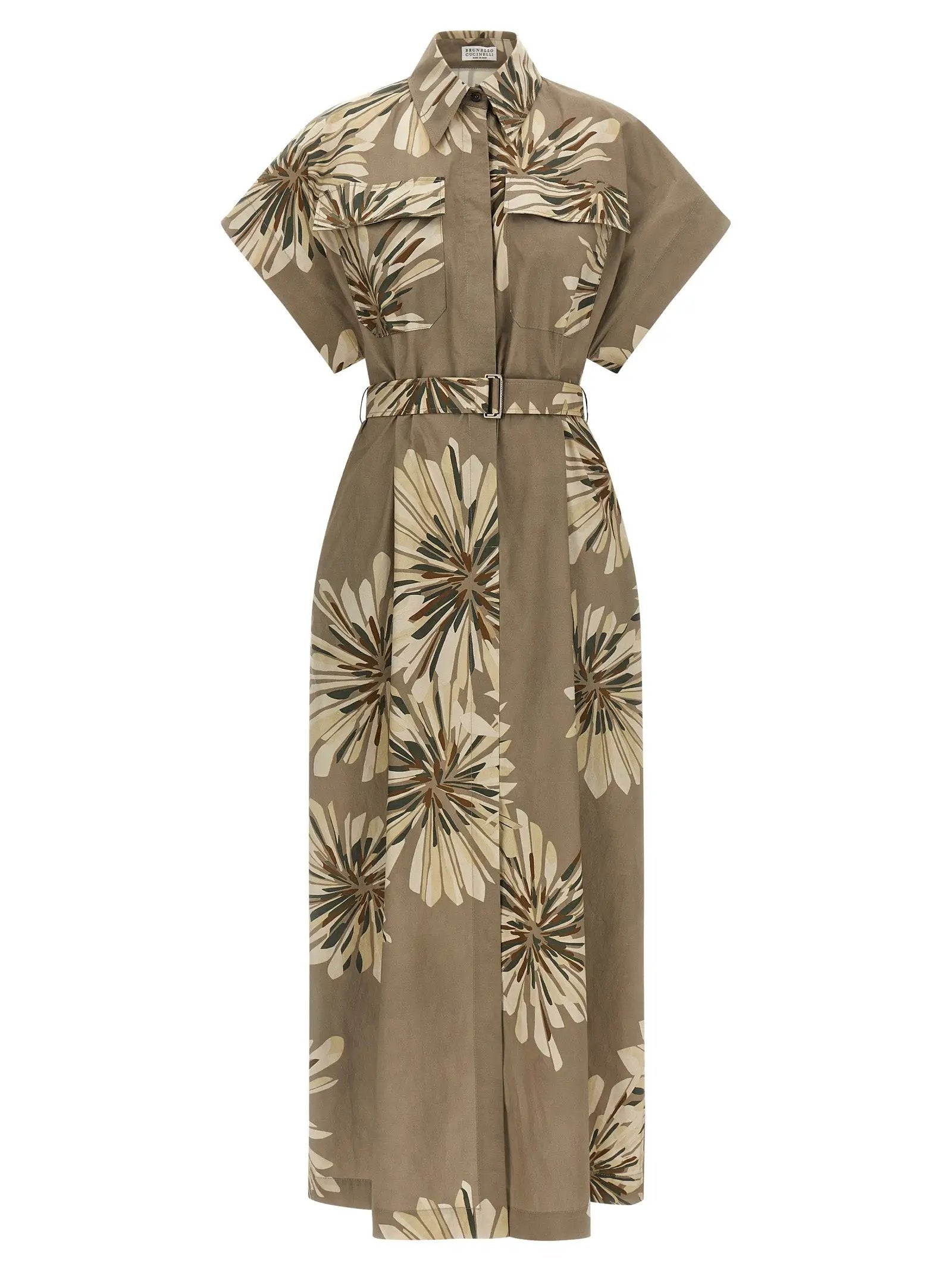 Brunello Cucinelli Bicolor Cotton Long Dress